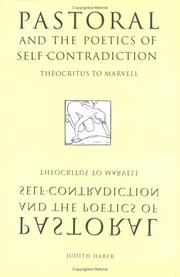 Cover of: Pastoral and the Poetics of Self-Contradiction by Judith Haber