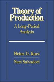 Cover of: Theory of production: a long-period analysis