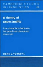 Cover of: A theory of aspectuality | H. J. Verkuyl