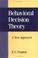 Cover of: Behavioral decision theory