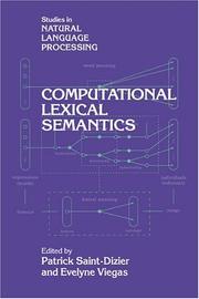 Computational lexical semantics by Patrick Saint-Dizier