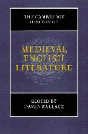 Cover of: The Cambridge history of medieval English literature