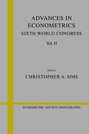 Cover of: Advances in Econometrics by Christopher A. Sims, Christopher A. Sims