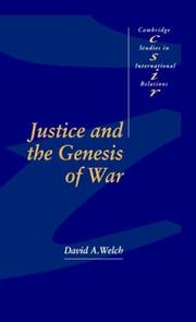 Cover of: Justice and the genesis of war