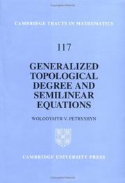 Cover of: Generalized topological degree and semilinear equations