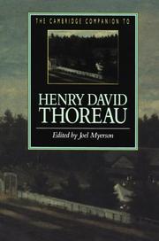Cover of: The Cambridge companion to Henry David Thoreau