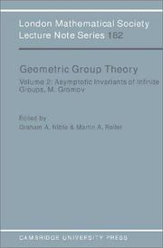 Cover of: Geometric group theory: proceedings of the symposium held in Sussex, 1991