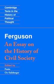 Cover of: An essay on the history of civil society by Adam Ferguson