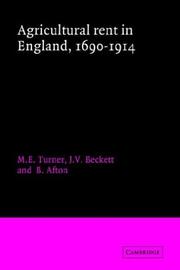 Cover of: Agricultural rent in England, 1690-1914