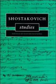 Cover of: Shostakovich studies by edited by David Fanning.