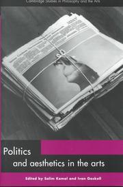 Cover of: Politics and aesthetics in the arts