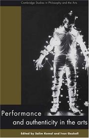 Cover of: Performance and authenticity in the arts