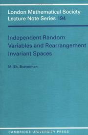 Cover of: Independent random variables and rearrangement invariant spaces by Michael Sh Braverman