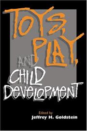 Cover of: Toys, play, and child development | 
