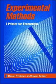 Cover of: Experimental methods: a primer for economists