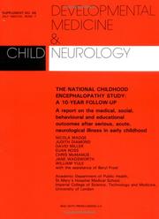 Cover of: The National Childhood Encephalopathy Study: A 10-Year Follow Up (Developmental Medicine and Child Neurology)