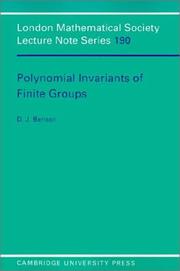 Cover of: Polynomial invariants of finite groups