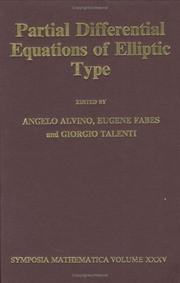 Cover of: Partial Differential Equations of Elliptic Type (Symposia Mathematica)