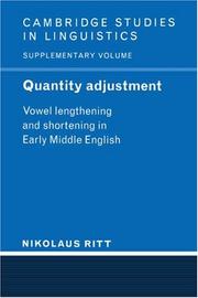 Cover of: Quantity Adjustment | Nikolaus Ritt
