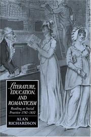Cover of: Literature, education, and romanticism by Richardson, Alan