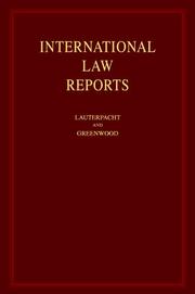 Cover of: International Law Reports | E. Lauterpacht