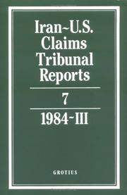 Cover of: Iran-U.S. Claims Tribunal Reports by J. C. Adlam