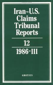 Cover of: Iran-U.S. Claims Tribunal Reports by J. C. Adlam