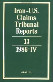 Cover of: Iran-U.S. Claims Tribunal Reports by J. C. Adlam