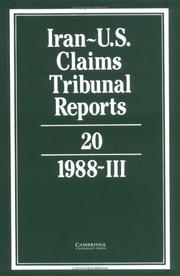 Cover of: Iran-U.S. Claims Tribunal Reports by J. C. Adlam