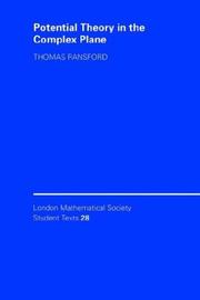 Cover of: Potential theory in the complex plane by Thomas Ransford