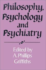 Cover of: Philosophy, psychology, and psychiatry