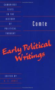 Cover of: Early political writings by Auguste Comte