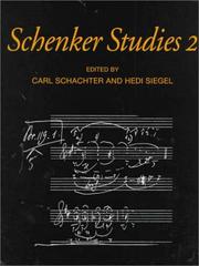 Cover of: Schenker Studies 2 (Cambridge Composer Studies) by 