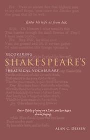 Cover of: Recovering Shakespeare's theatrical vocabulary