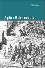 Cover of: Aphra Behn studies by edited by Janet Todd.