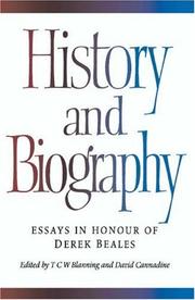 Cover of: History and biography by edited by T.C.W. Blanning and David Cannadine.