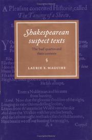 Cover of: Shakespearean suspect texts by Laurie E. Maguire