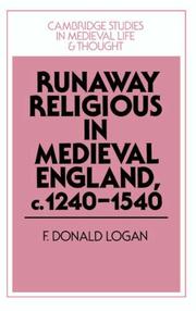 Cover of: Runaway religious in medieval England, c. 1240-1540