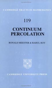 Cover of: Continuum percolation by Ronald Meester