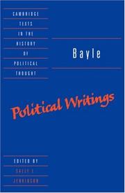Cover of: Bayle: Political Writings (Cambridge Texts in the History of Political Thought)