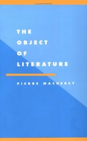 Cover of: The object of literature