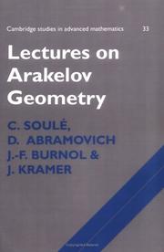 Cover of: Lectures on Arakelov Geometry (Cambridge Studies in Advanced Mathematics)