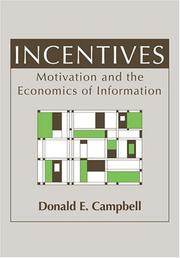 Cover of: Incentives by Campbell, Donald E.