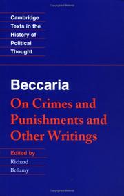 Cover of: On Crimes and Punishments and Other Writings by Cesare Beccaria