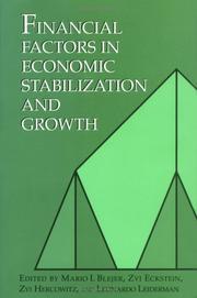 Cover of: Financial factors in economic stabilization and growth