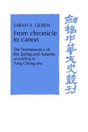 Cover of: From chronicle to canon by Sarah A. Queen