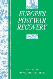 Cover of: Europe's Postwar Recovery (Studies in Macroeconomic History) by Barry Eichengreen
