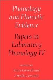 Cover of: Phonology and Phonetic Evidence by 