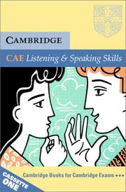 Cover of: CAE Listening and Speaking Skills Cassette set by Diana Pye, Simon Greenall