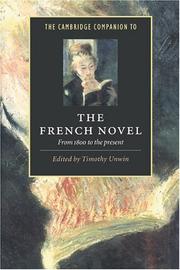 Cover of: The Cambridge companion to the French novel: from 1800 to the present